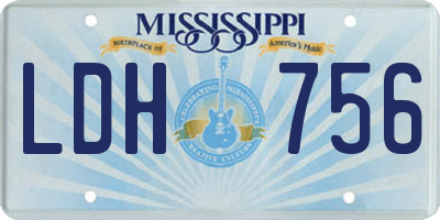 MS license plate LDH756