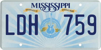 MS license plate LDH759