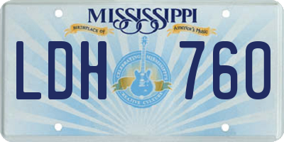 MS license plate LDH760