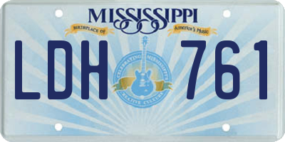 MS license plate LDH761