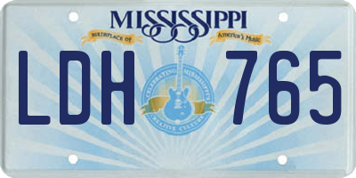 MS license plate LDH765