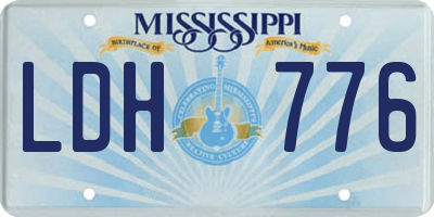 MS license plate LDH776