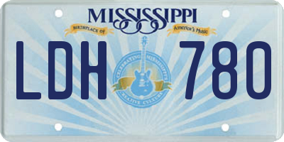 MS license plate LDH780