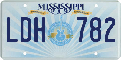 MS license plate LDH782