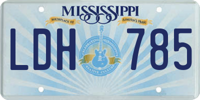 MS license plate LDH785