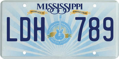 MS license plate LDH789