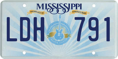 MS license plate LDH791