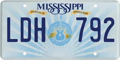 MS license plate LDH792