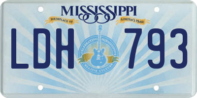 MS license plate LDH793