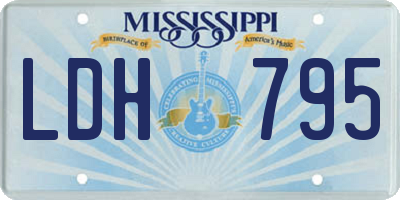 MS license plate LDH795