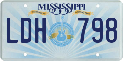 MS license plate LDH798