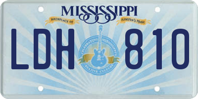 MS license plate LDH810