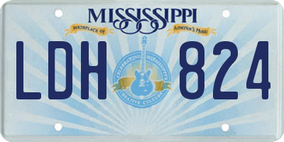 MS license plate LDH824