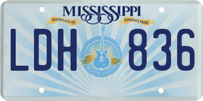 MS license plate LDH836