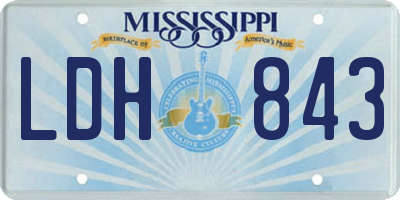 MS license plate LDH843