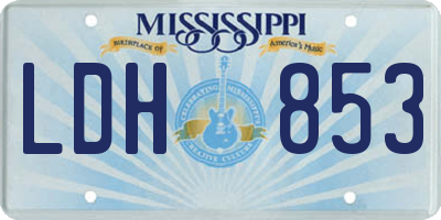 MS license plate LDH853