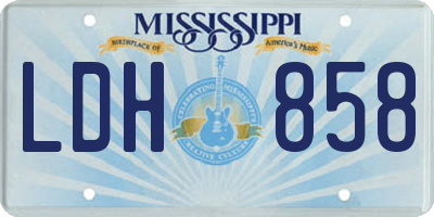 MS license plate LDH858