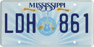 MS license plate LDH861