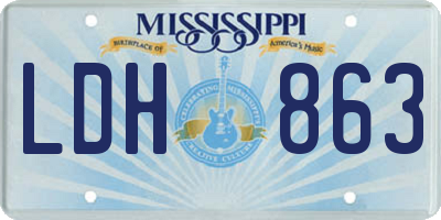 MS license plate LDH863