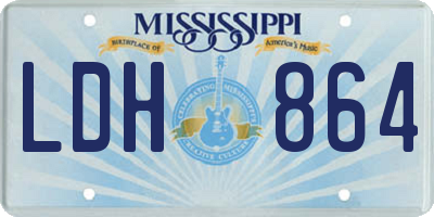 MS license plate LDH864