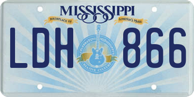 MS license plate LDH866