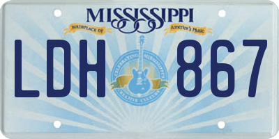 MS license plate LDH867