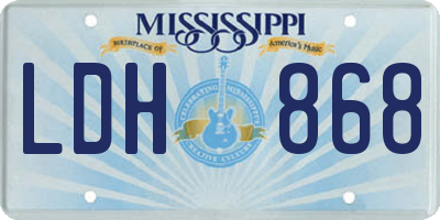 MS license plate LDH868