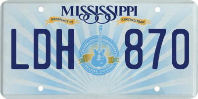 MS license plate LDH870