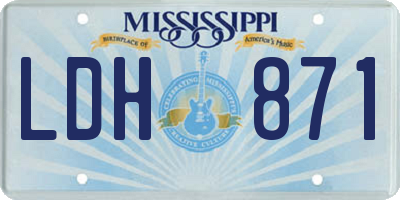MS license plate LDH871