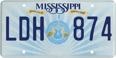 MS license plate LDH874