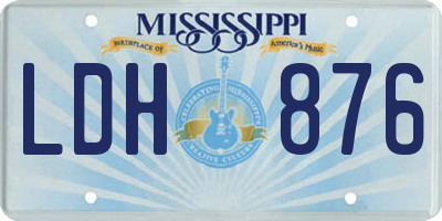 MS license plate LDH876