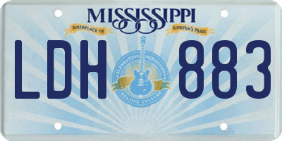MS license plate LDH883