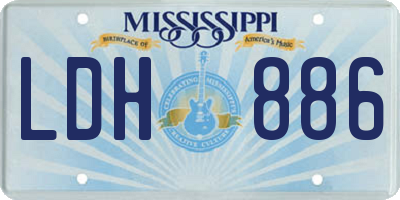 MS license plate LDH886