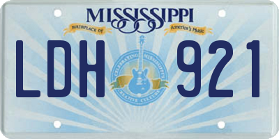 MS license plate LDH921
