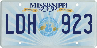 MS license plate LDH923