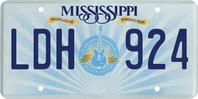 MS license plate LDH924