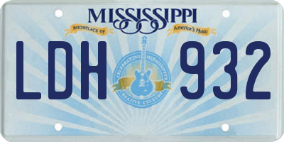 MS license plate LDH932