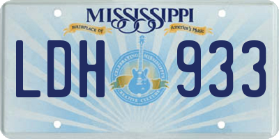 MS license plate LDH933