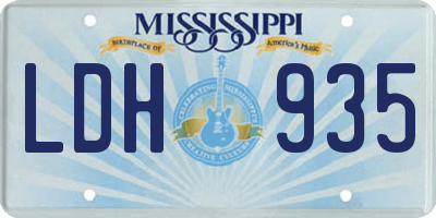 MS license plate LDH935