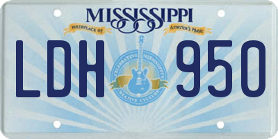MS license plate LDH950