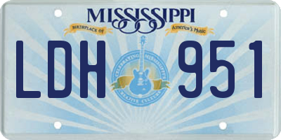 MS license plate LDH951
