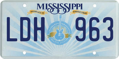 MS license plate LDH963