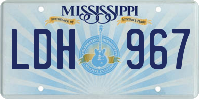 MS license plate LDH967