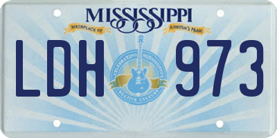MS license plate LDH973