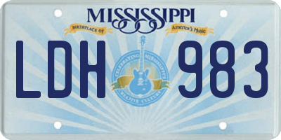 MS license plate LDH983