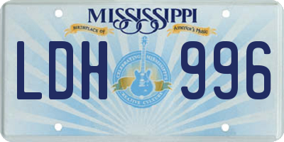 MS license plate LDH996