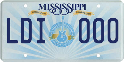 MS license plate LDI000
