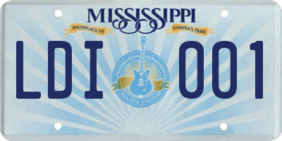 MS license plate LDI001