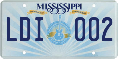 MS license plate LDI002