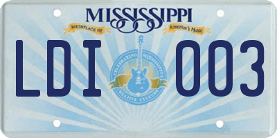 MS license plate LDI003